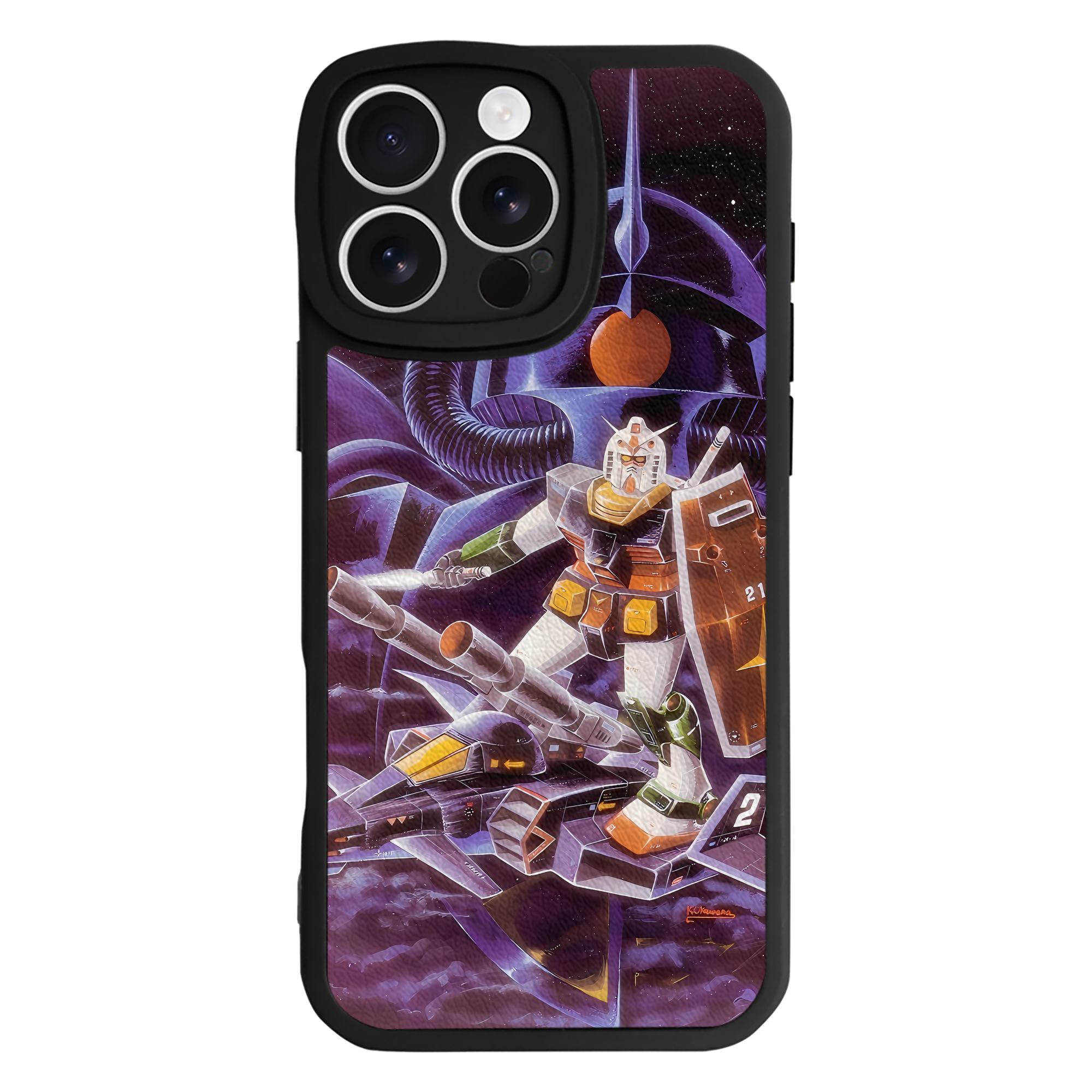（画像用） 機動戦士ガンダム Mobile Suit Gundam 【iPhone 16シリーズ対応】シリコンスマホケース（レザー調） 材質：シリコン